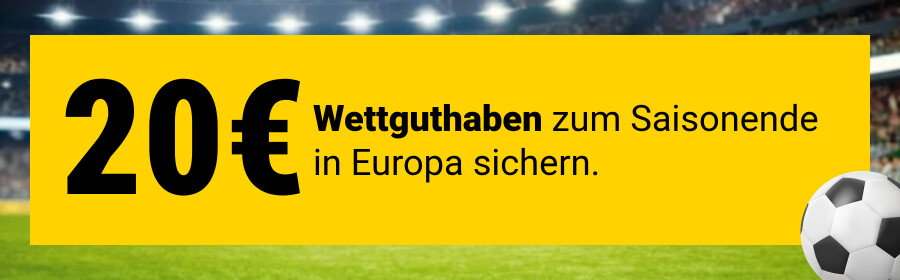 Hole dir jetzt dein 20 € Wettguthaben!