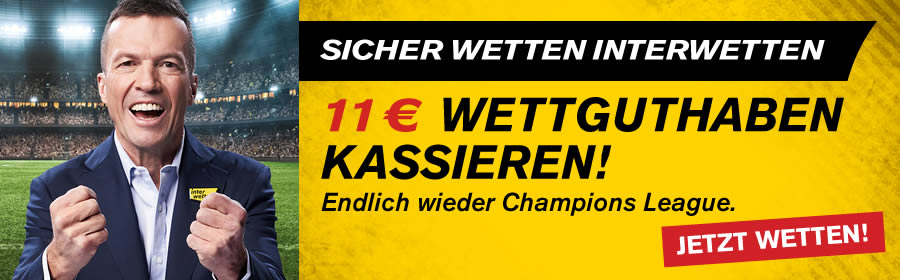 InterWetten - 11€ Guthaben zum Start der Champions League! Für Neu- und Bestandskunden DE